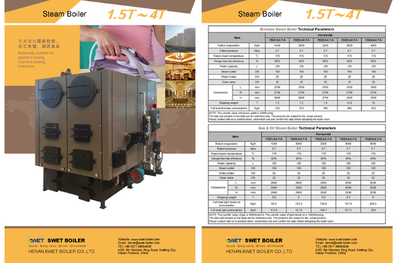 Wood Fired Industrial Steam Boiler 200kg To 2000kg 0.7mpa 1.0mpa